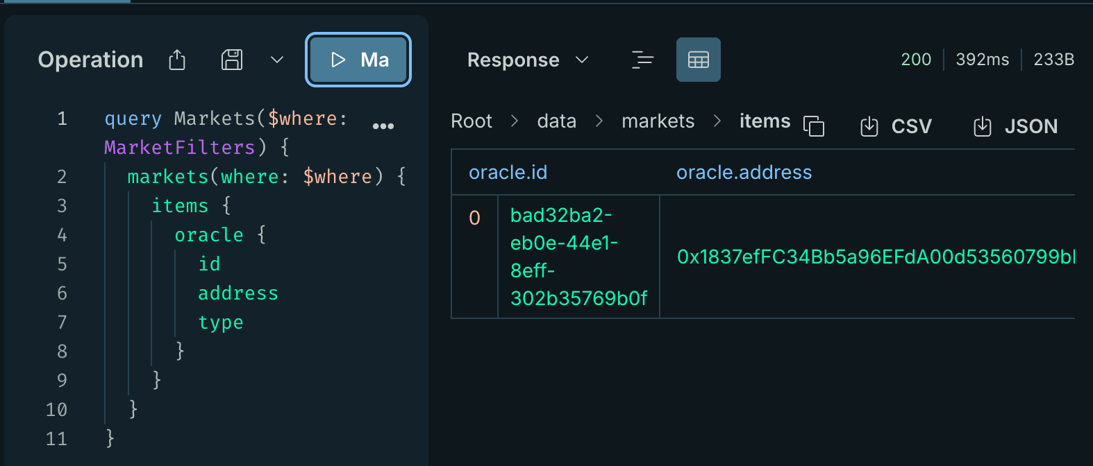 Oracle Address via GraphQL